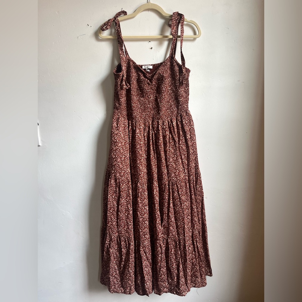 Madewell Floral Tie Shoulder Dress